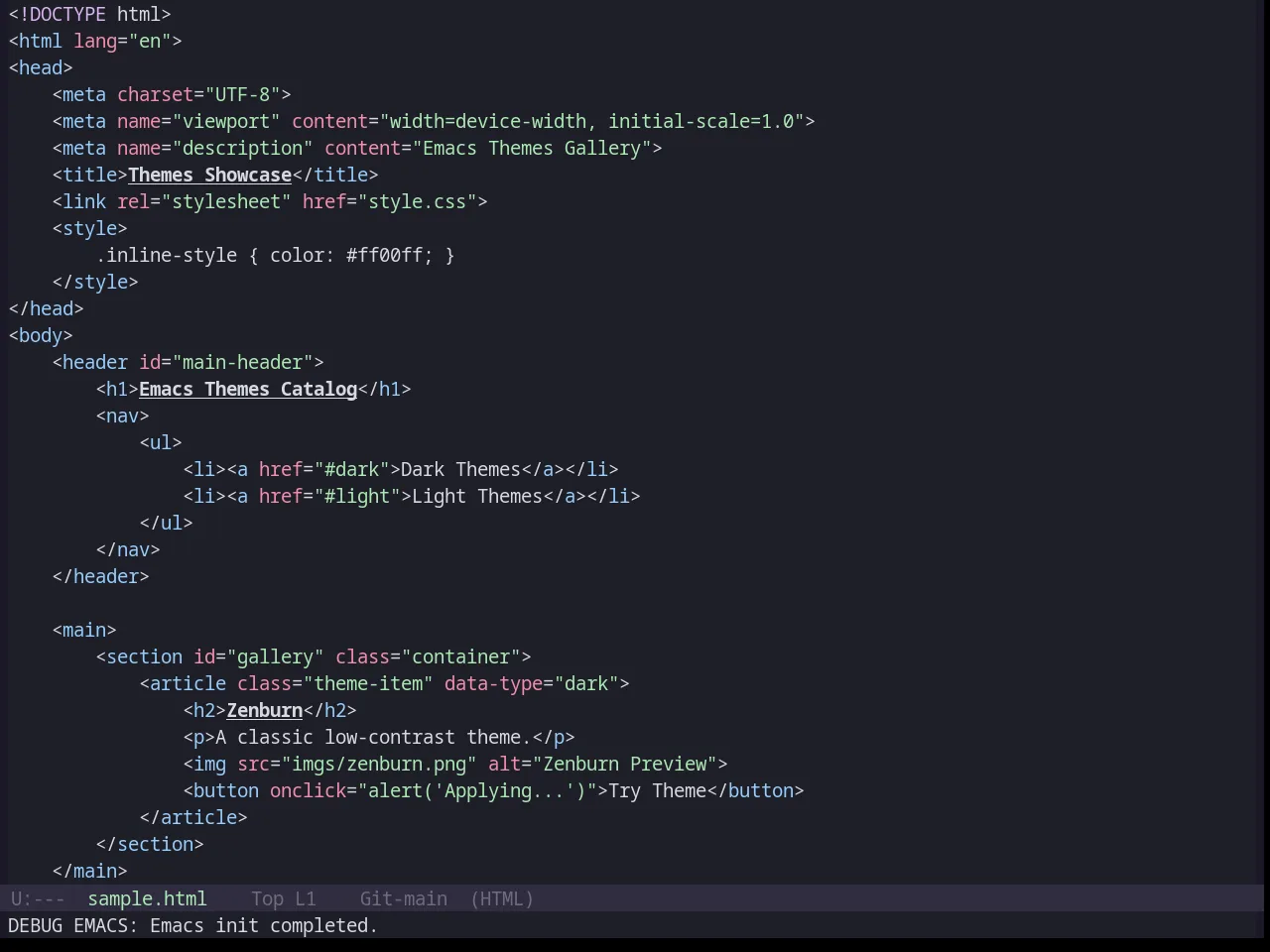 Base16 Catppuccin Theme in html-mode