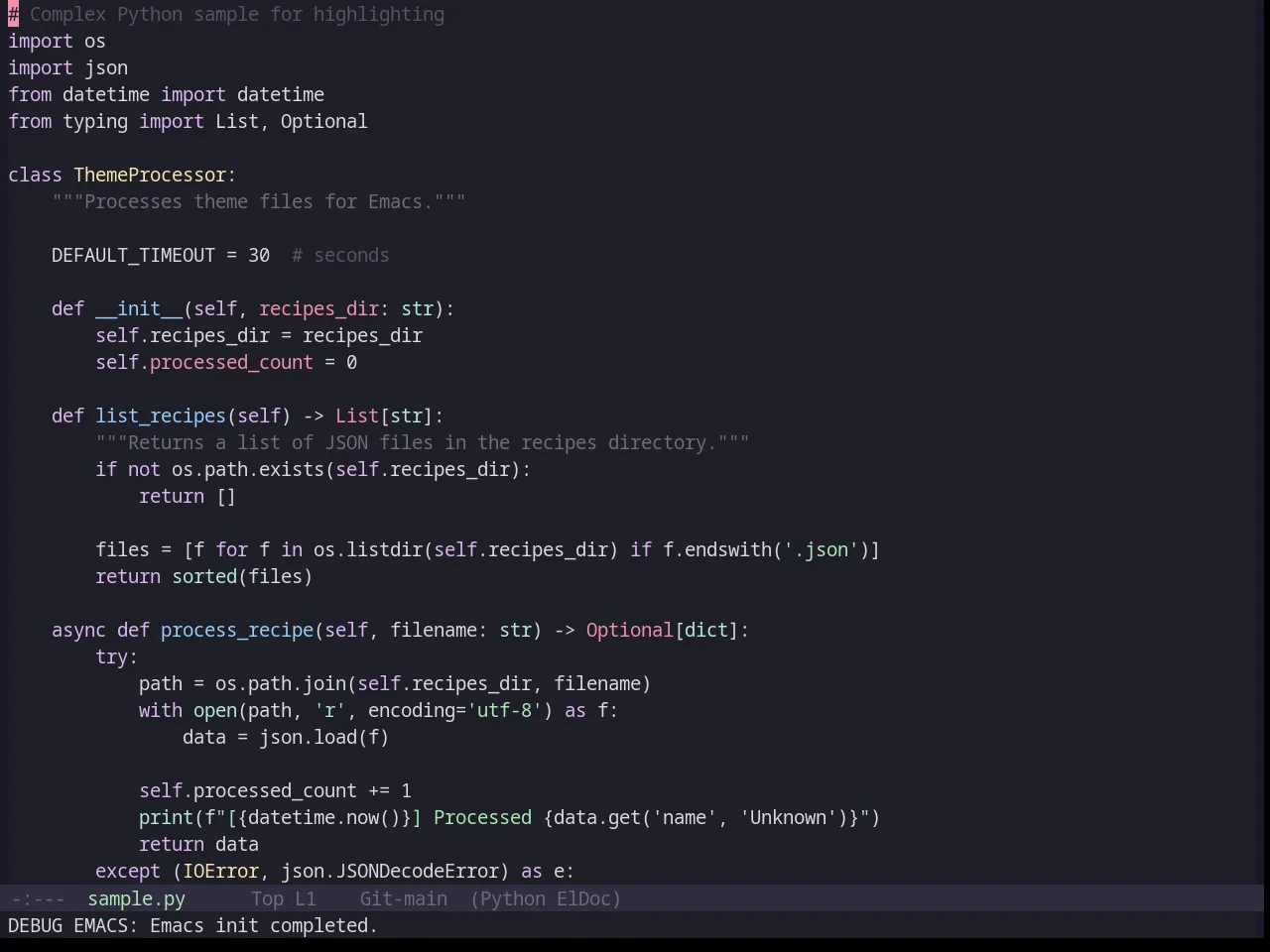 Base16 Catppuccin Theme in python-mode