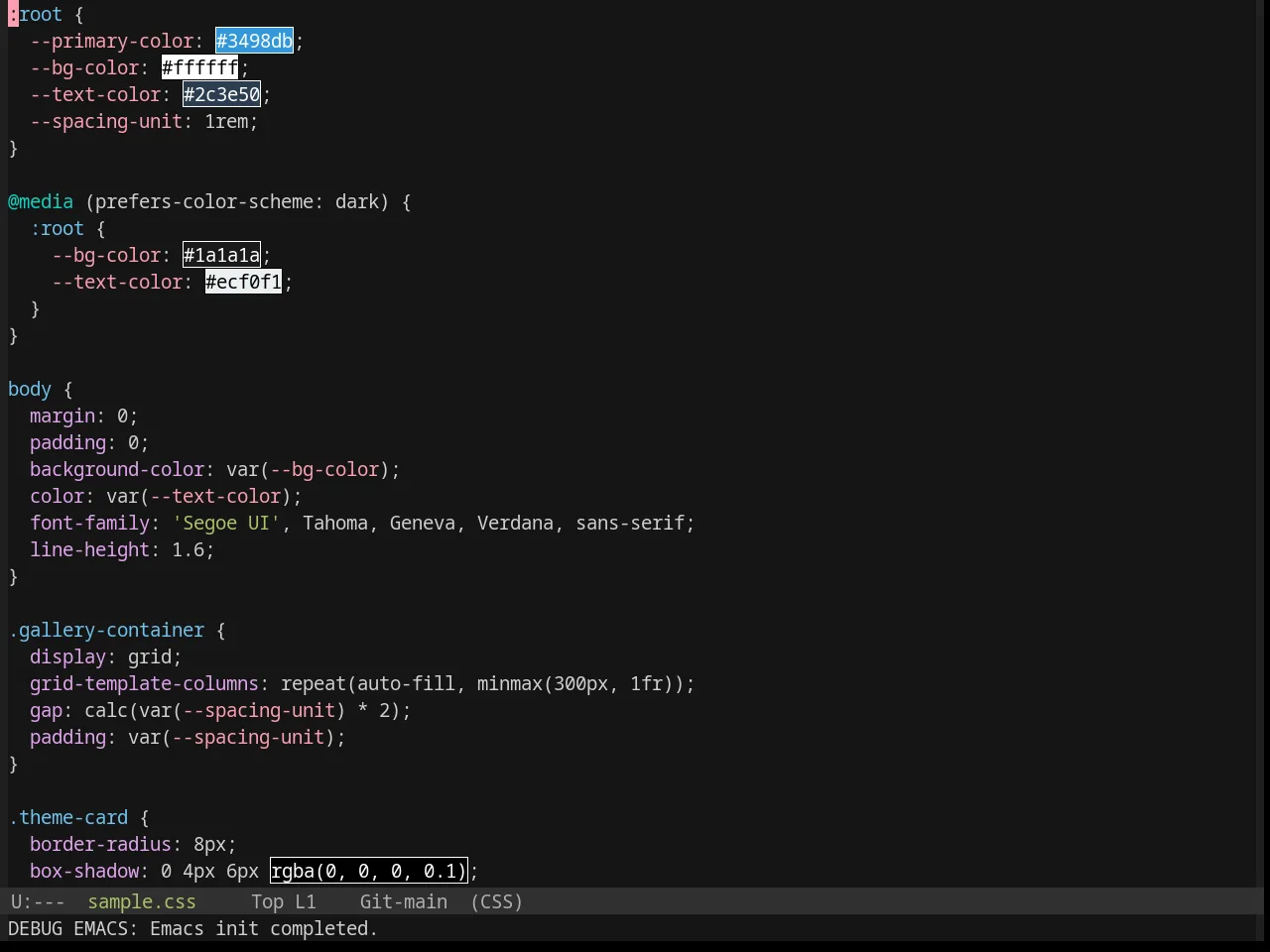 Base16 Chalk Theme in css-mode