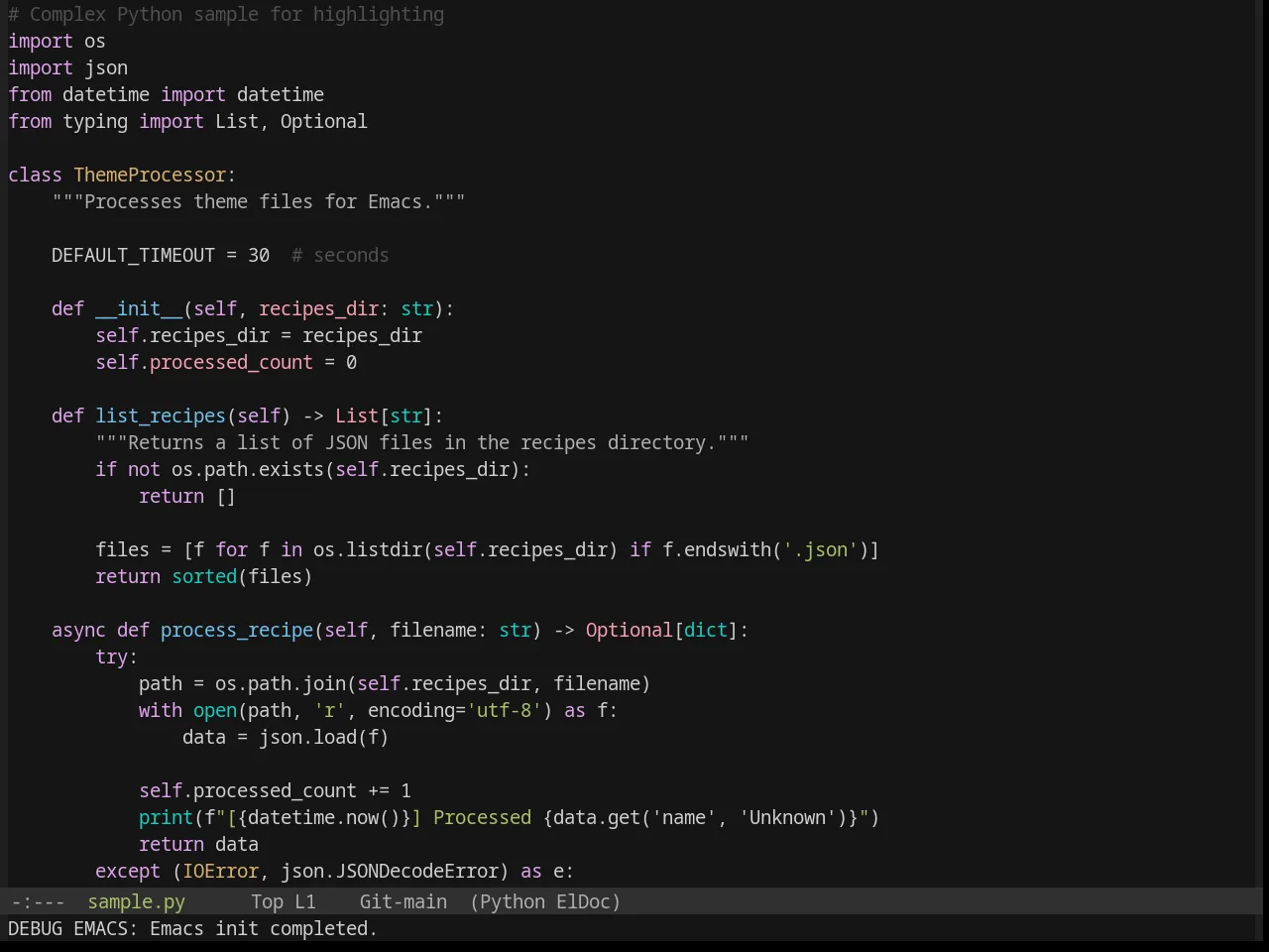 Base16 Chalk Theme in python-mode