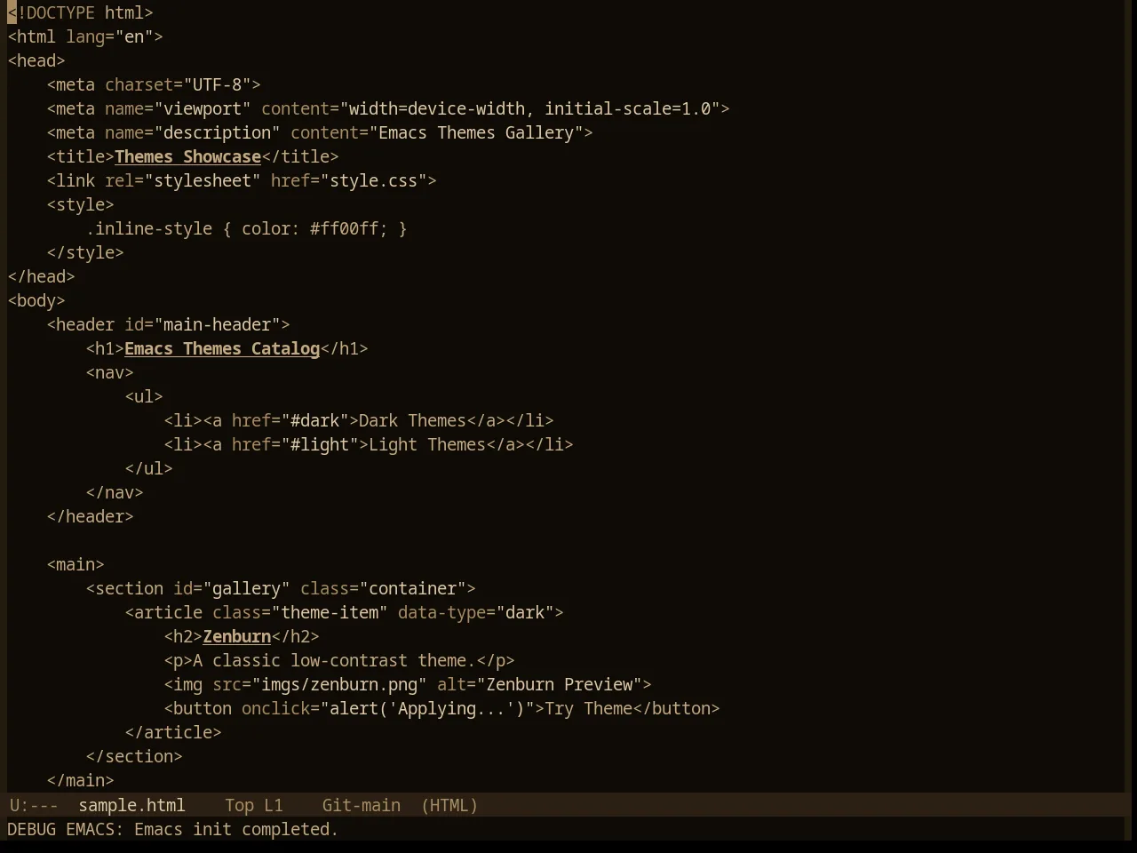 Base16 Charcoal Dark Theme in html-mode