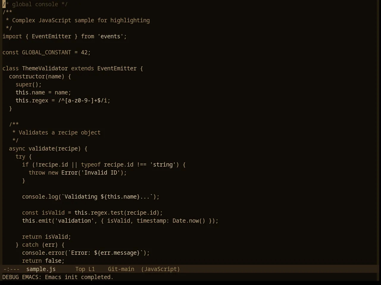 Base16 Charcoal Dark Theme in javascript-mode