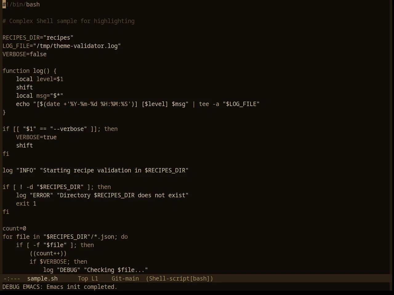 Base16 Charcoal Dark Theme in sh-mode