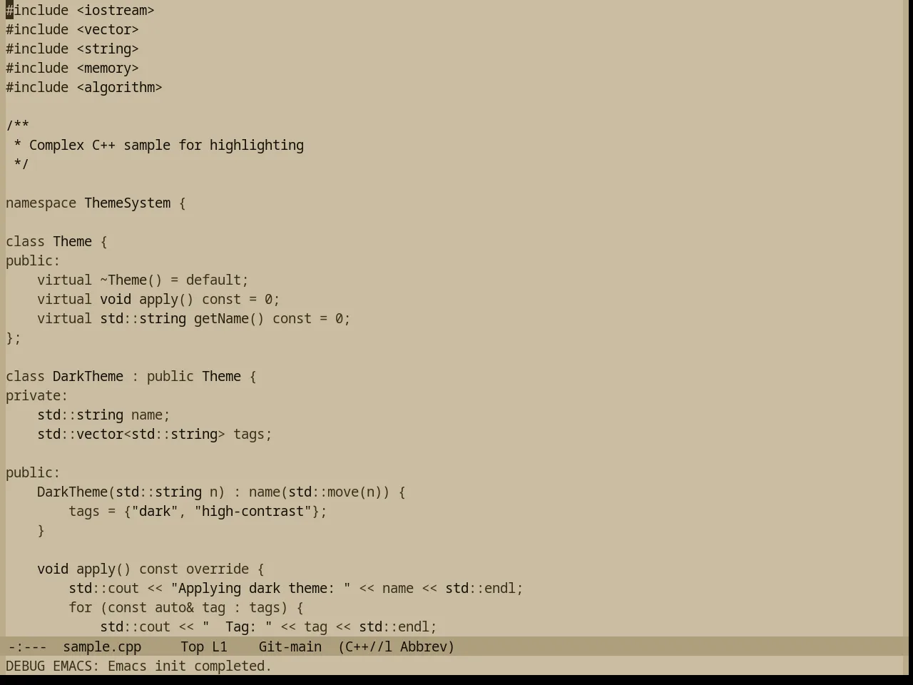 Base16 Charcoal Light Theme in c++-mode