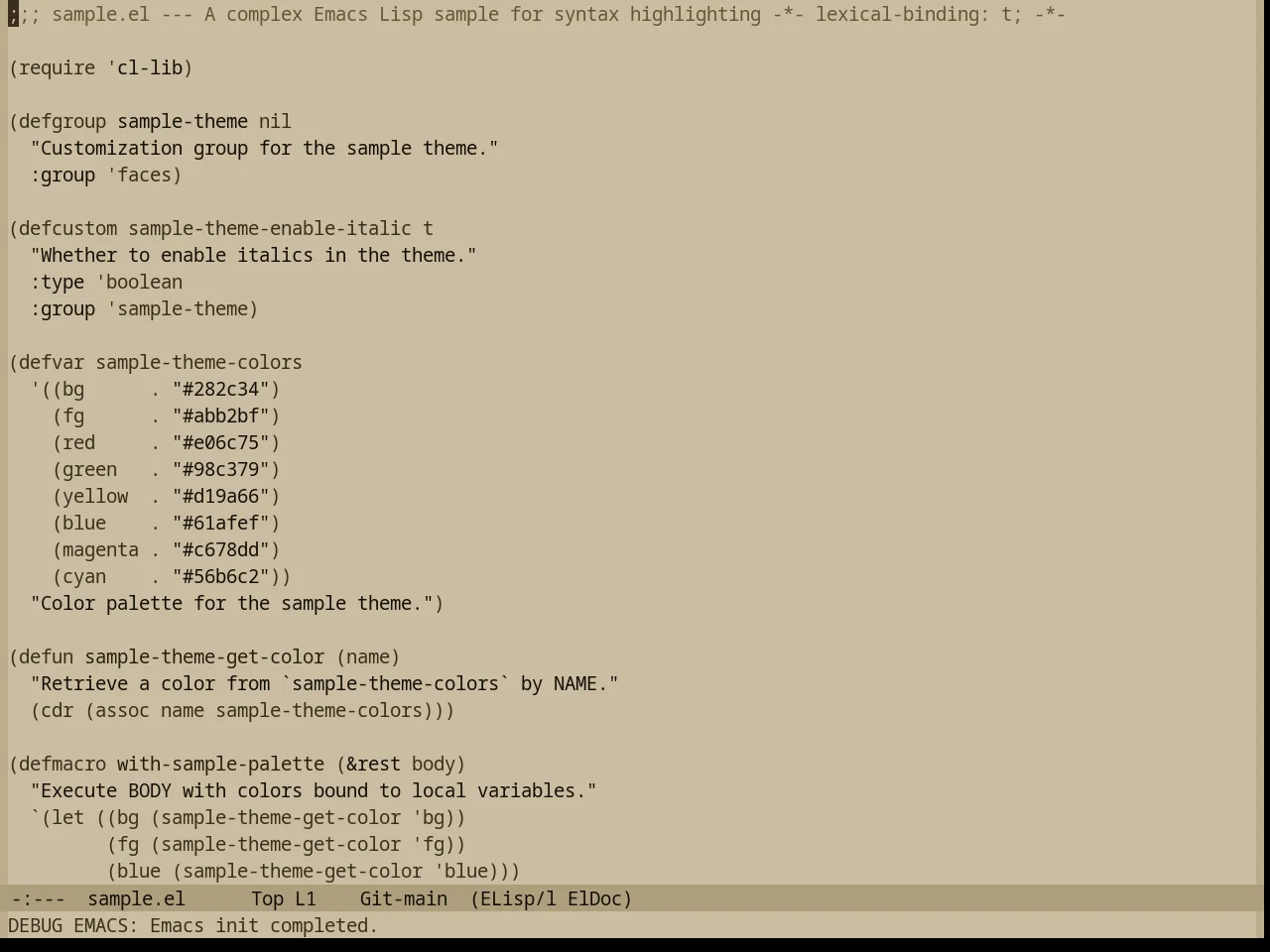 Base16 Charcoal Light Theme in emacs-lisp-mode