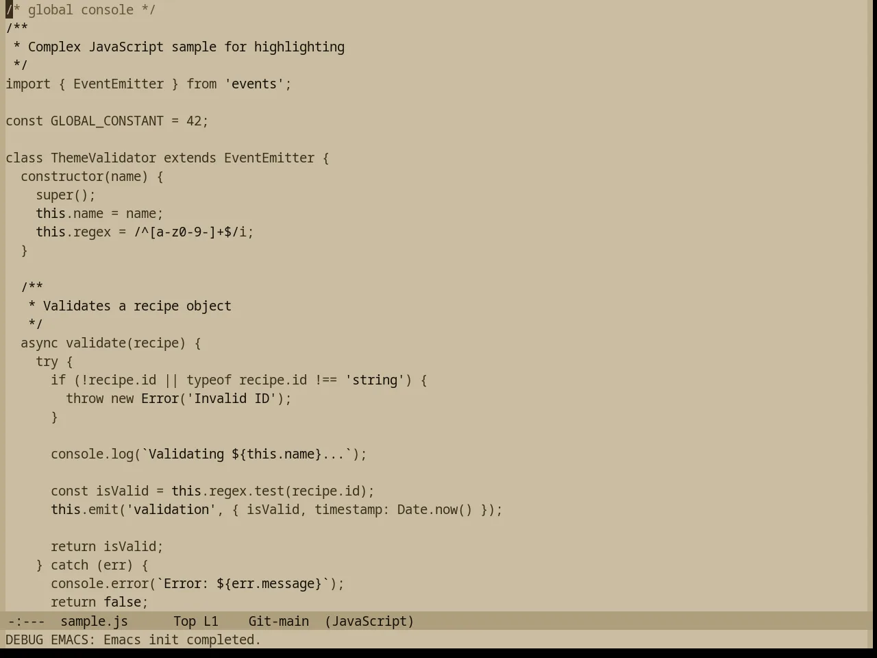 Base16 Charcoal Light Theme in javascript-mode