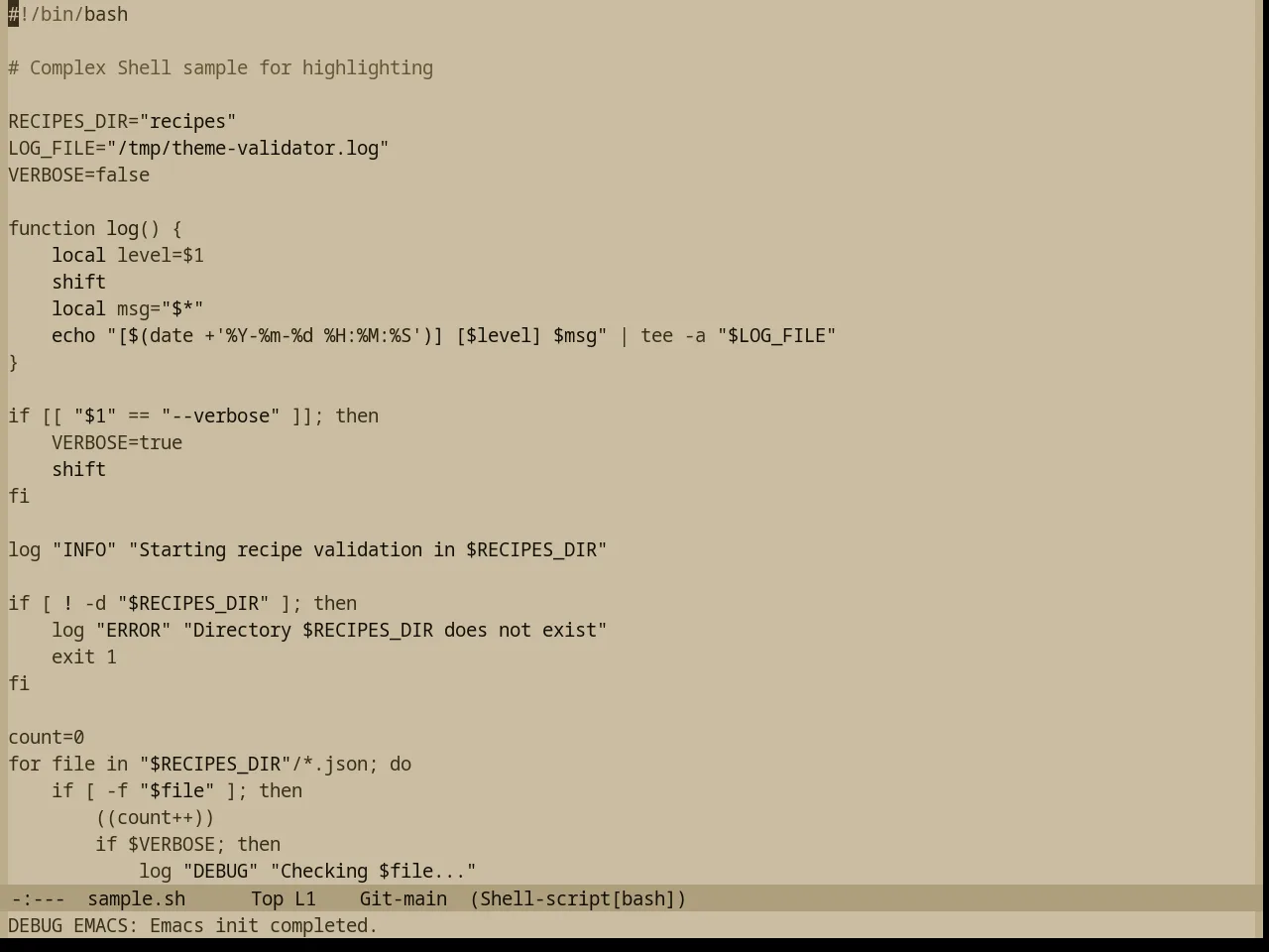 Base16 Charcoal Light Theme in sh-mode