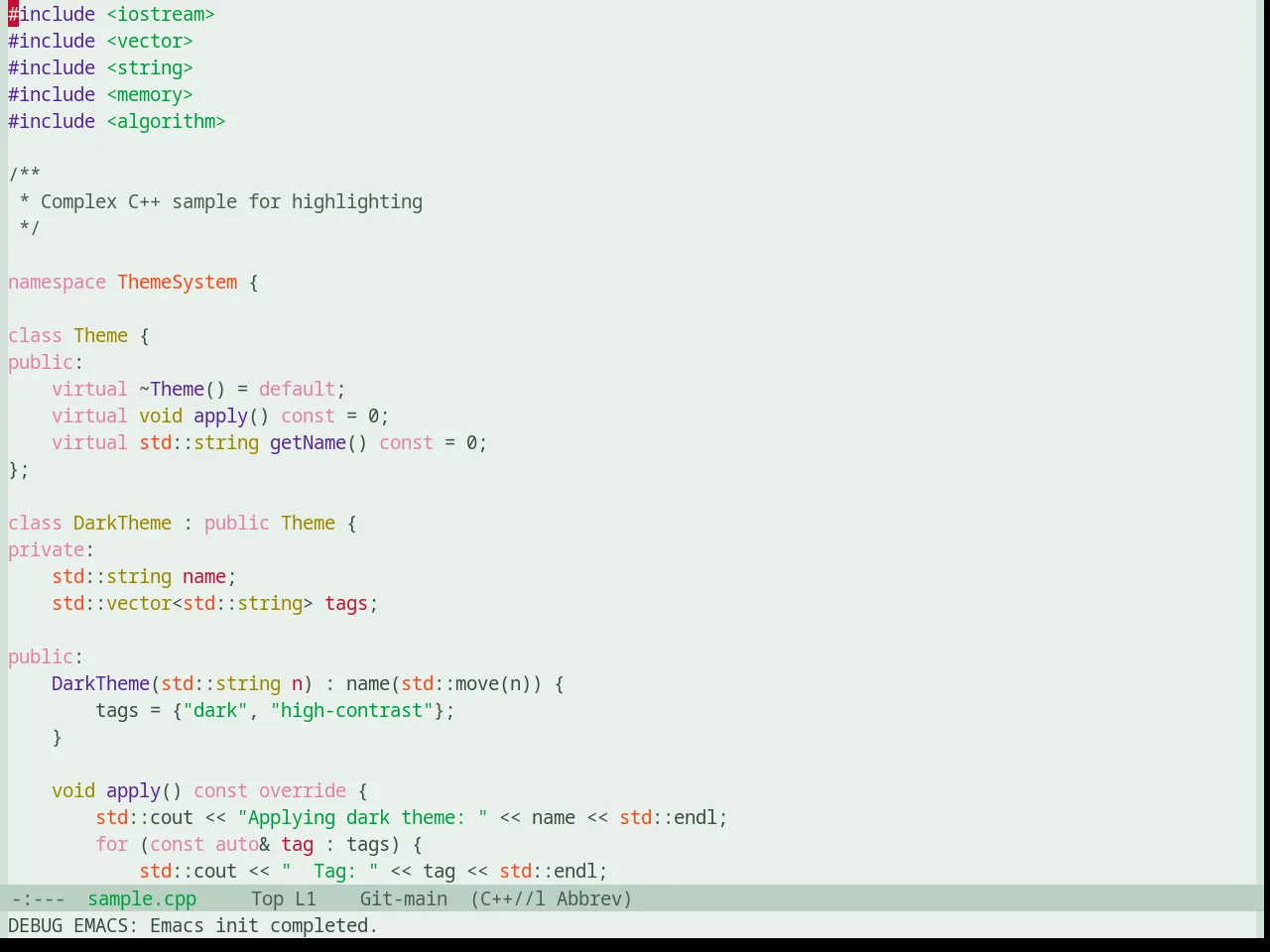 Base16 Chicago Day Theme in c++-mode