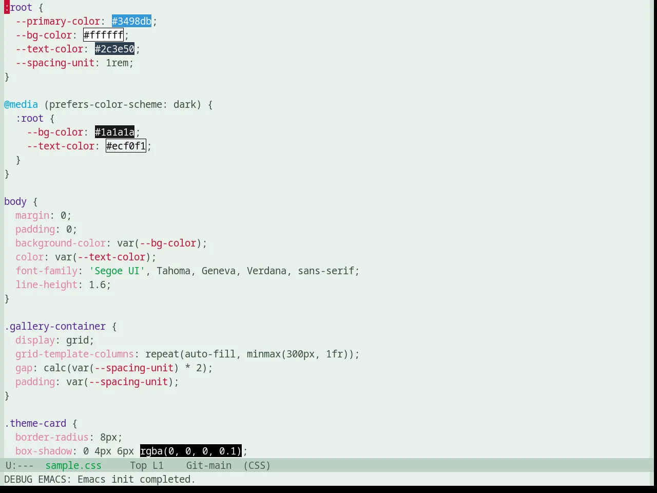Base16 Chicago Day Theme in css-mode