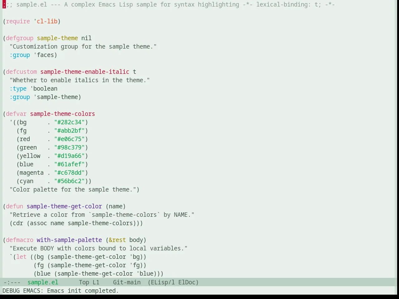 Base16 Chicago Day Theme in emacs-lisp-mode