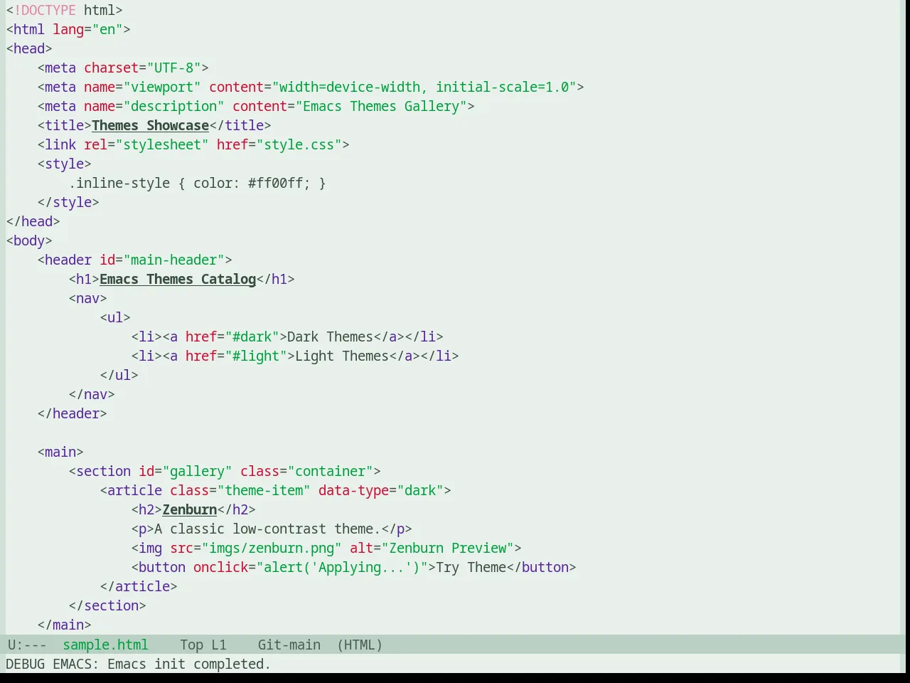 Base16 Chicago Day Theme in html-mode