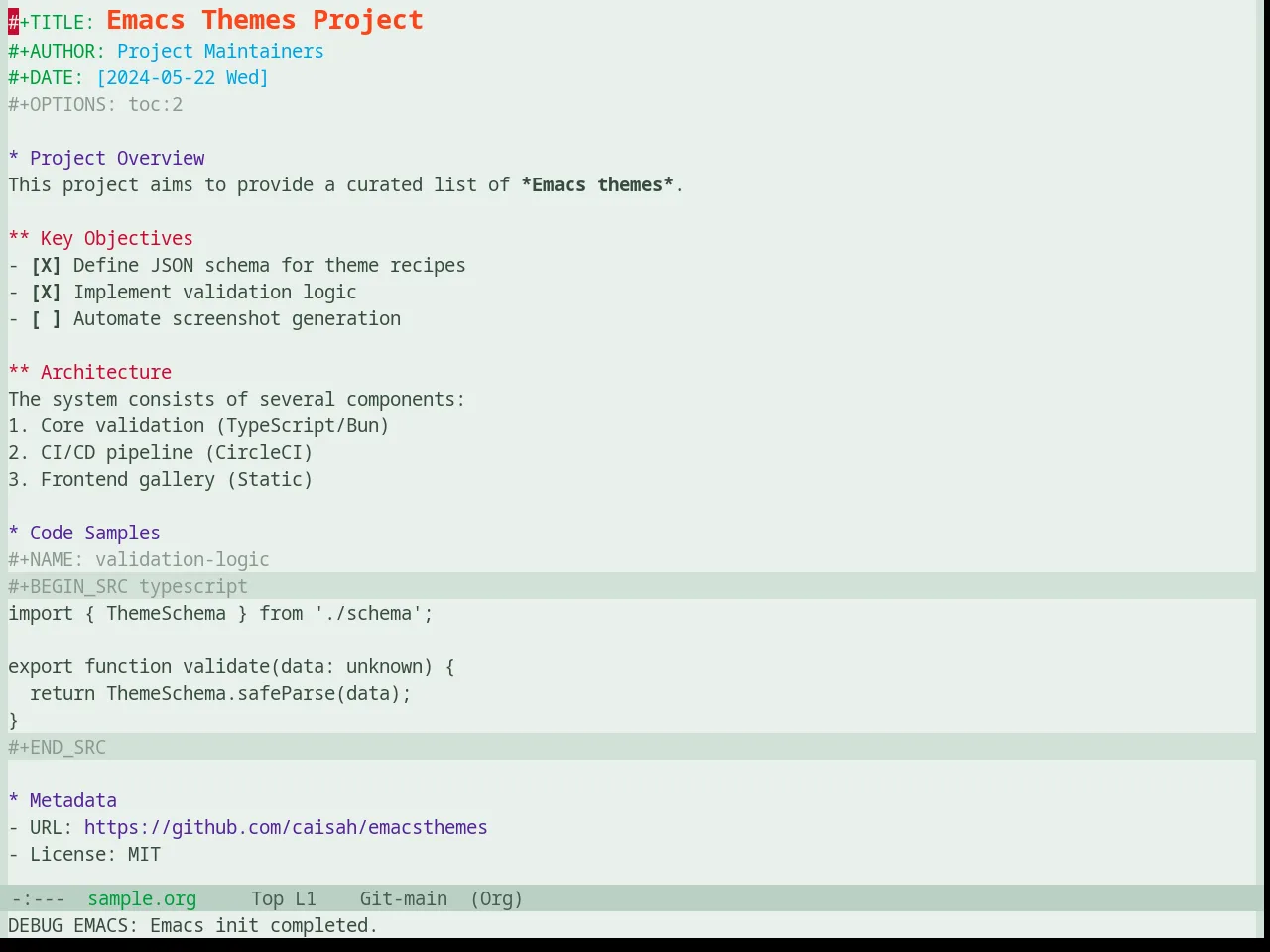 Base16 Chicago Day Theme in org-mode