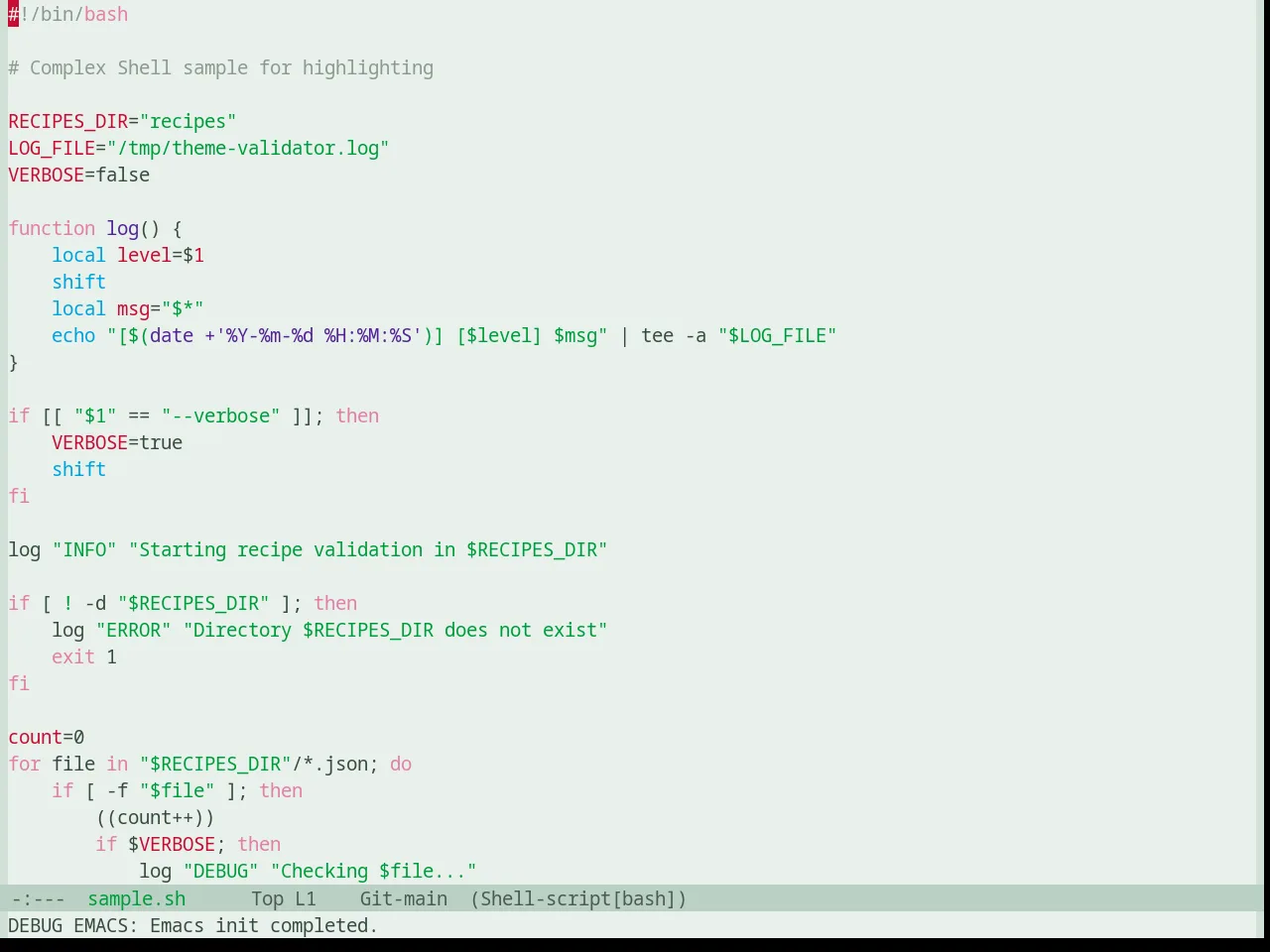 Base16 Chicago Day Theme in sh-mode