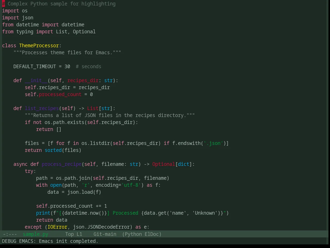 Base16 Chicago Night Theme in python-mode