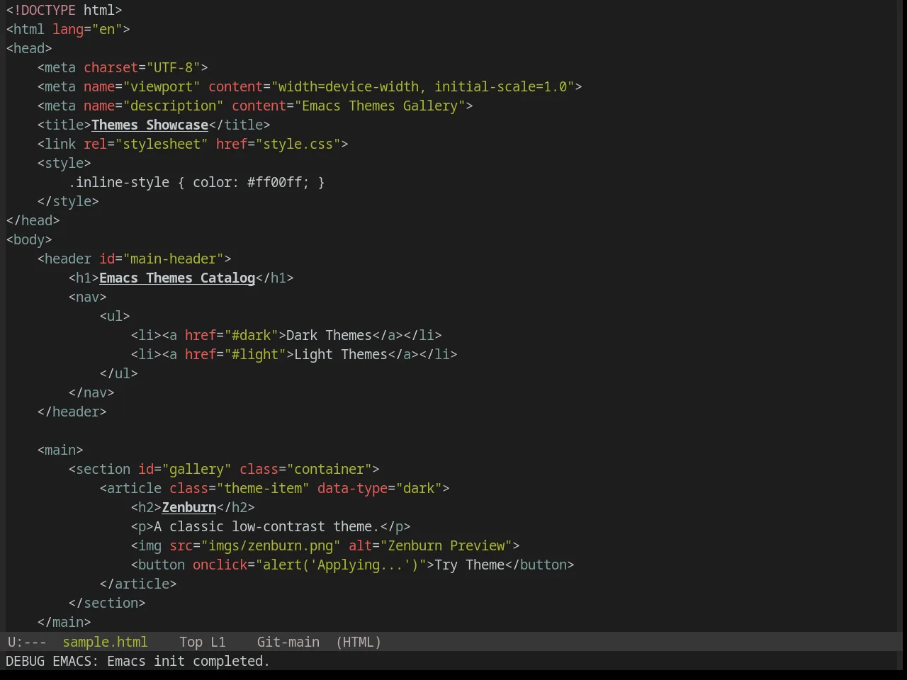 Base16 Chinoiserie Midnight Theme in html-mode