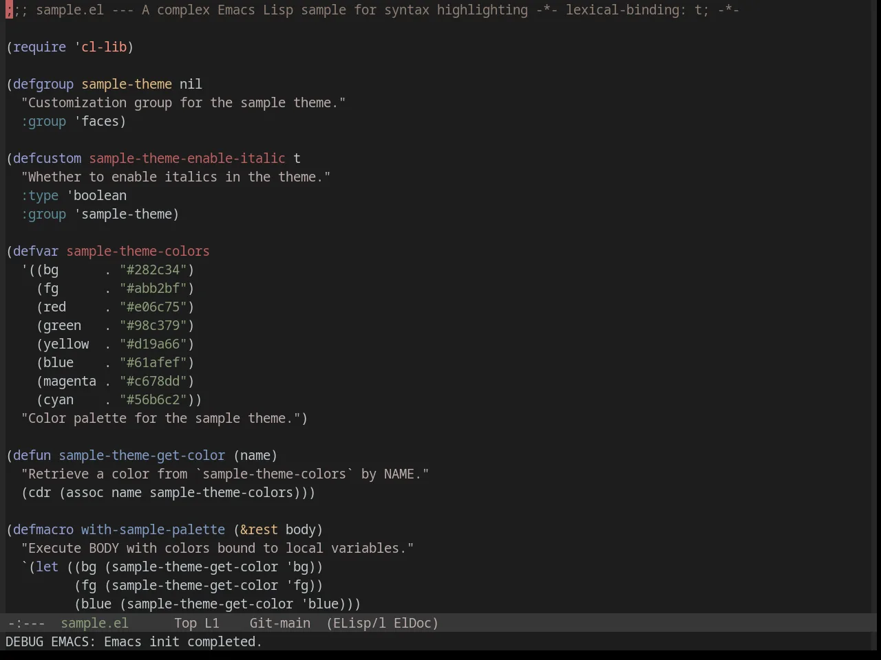 Base16 Chinoiserie Morandi Theme in emacs-lisp-mode