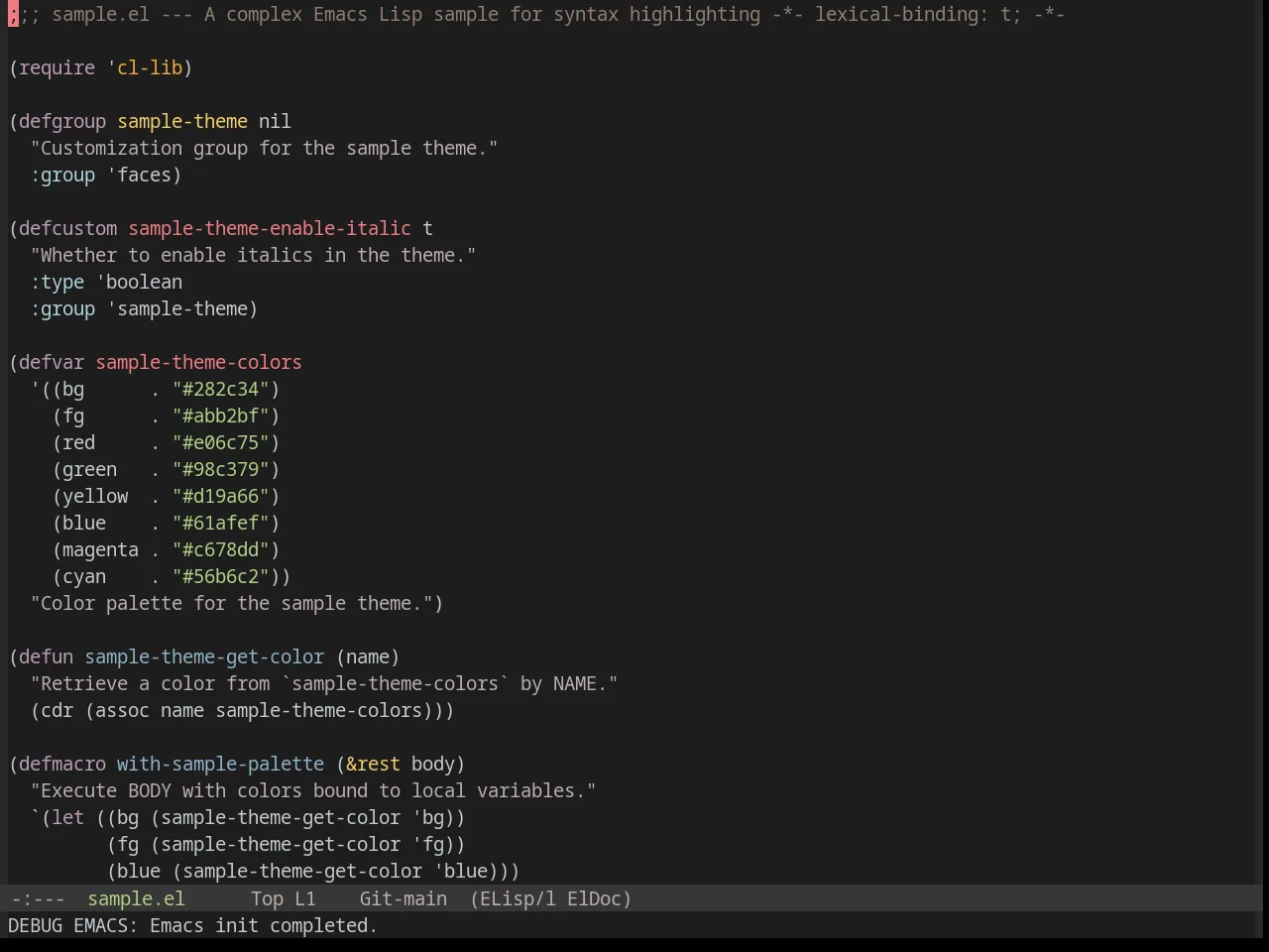 Base16 Chinoiserie Night Theme in emacs-lisp-mode