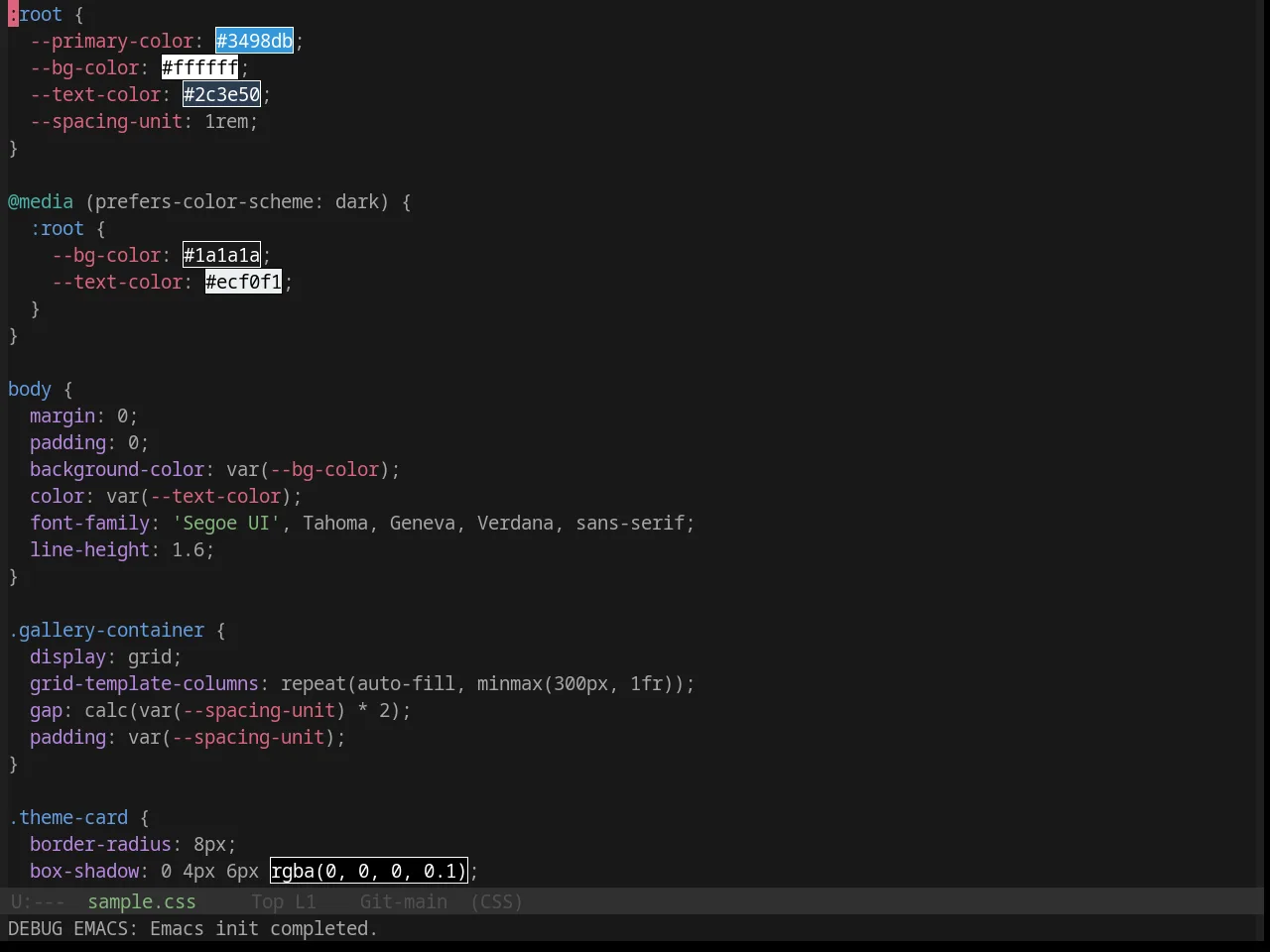 Base16 Circus Theme in css-mode