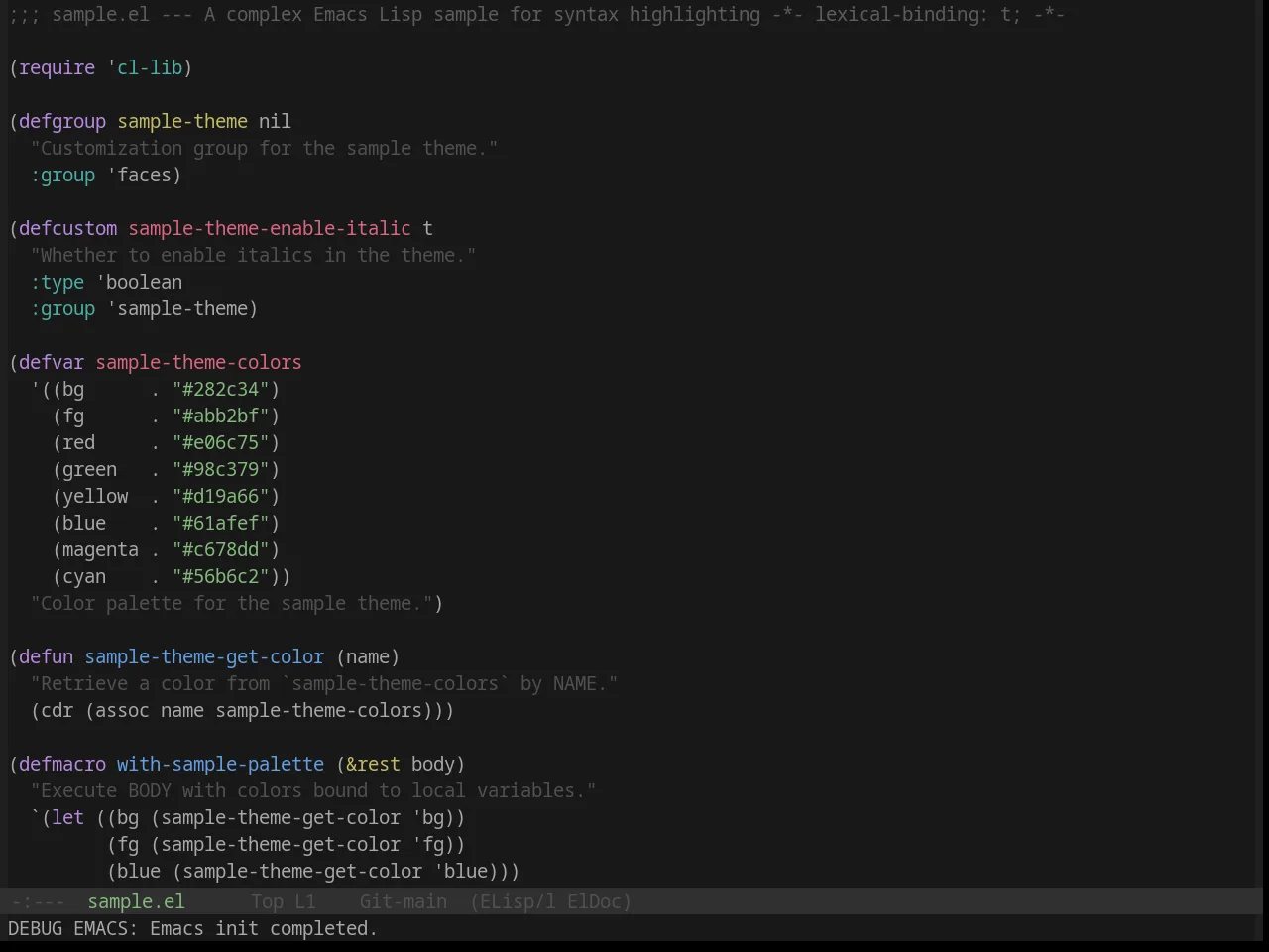 Base16 Circus Theme in emacs-lisp-mode