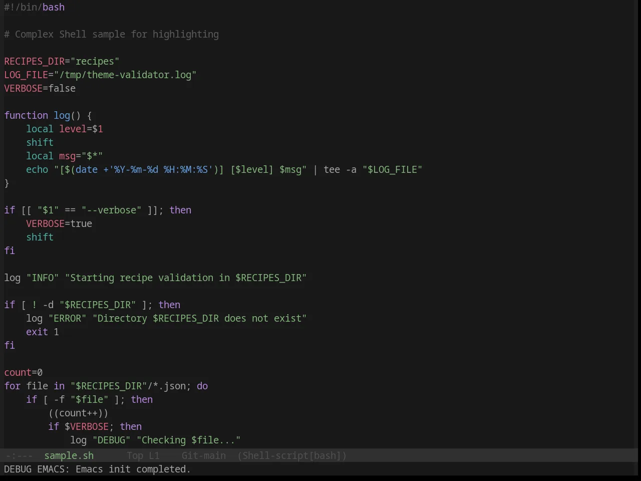 Base16 Circus Theme in sh-mode