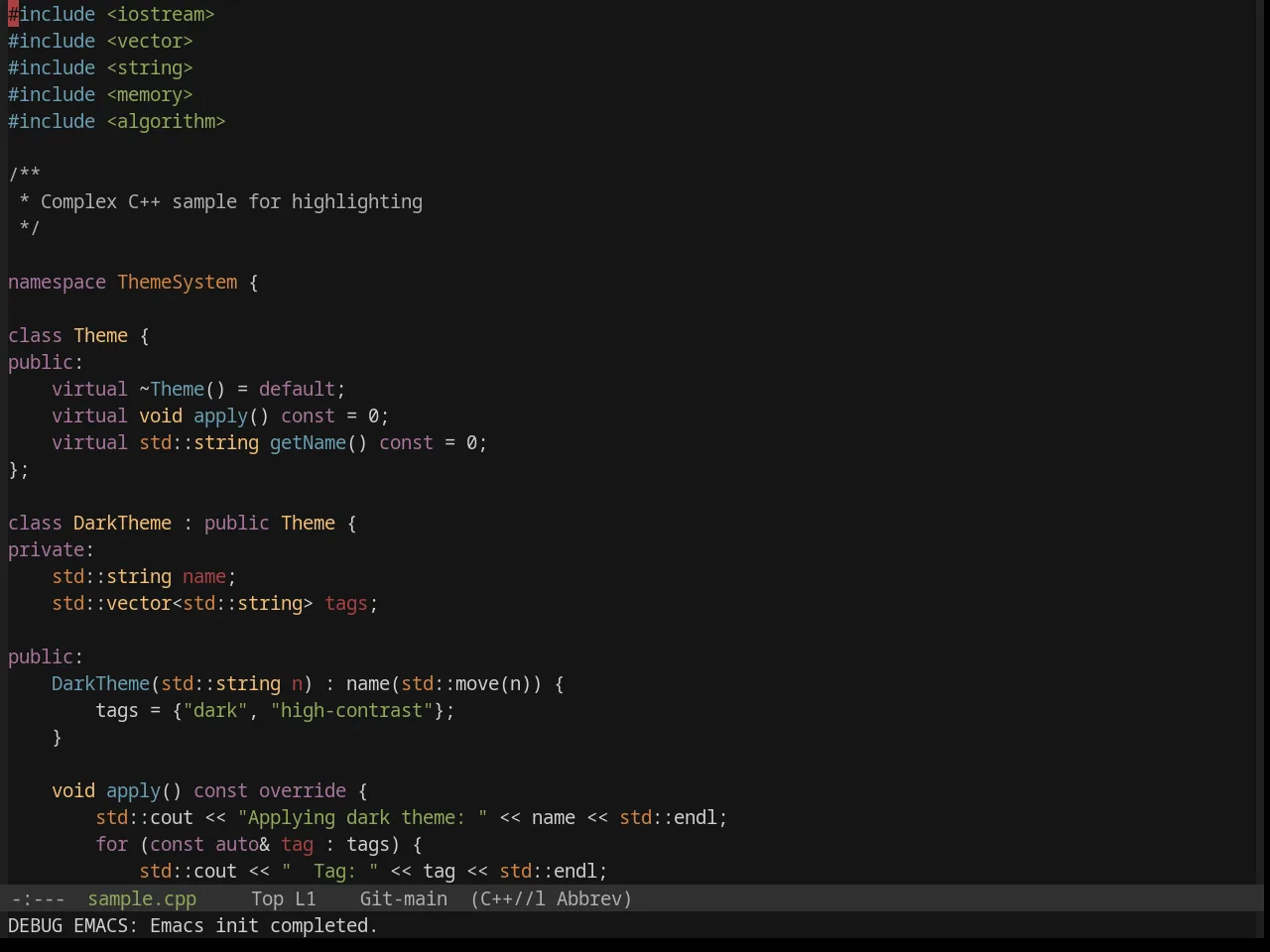 Base16 Classic Dark Theme in c++-mode
