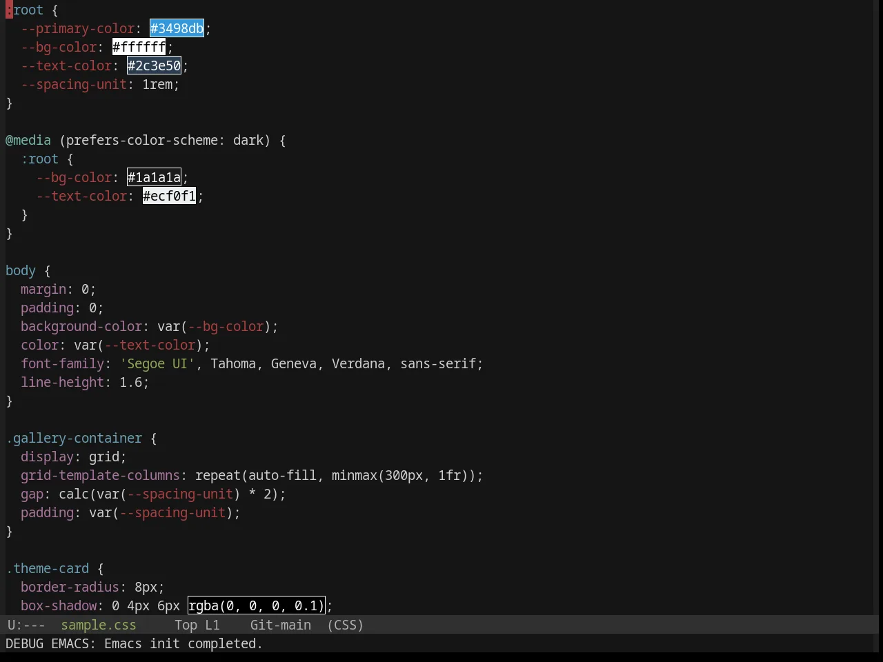 Base16 Classic Dark Theme in css-mode