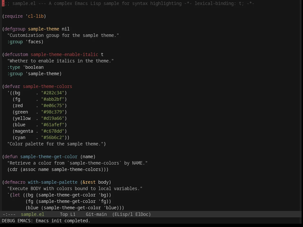 Base16 Classic Dark Theme in emacs-lisp-mode