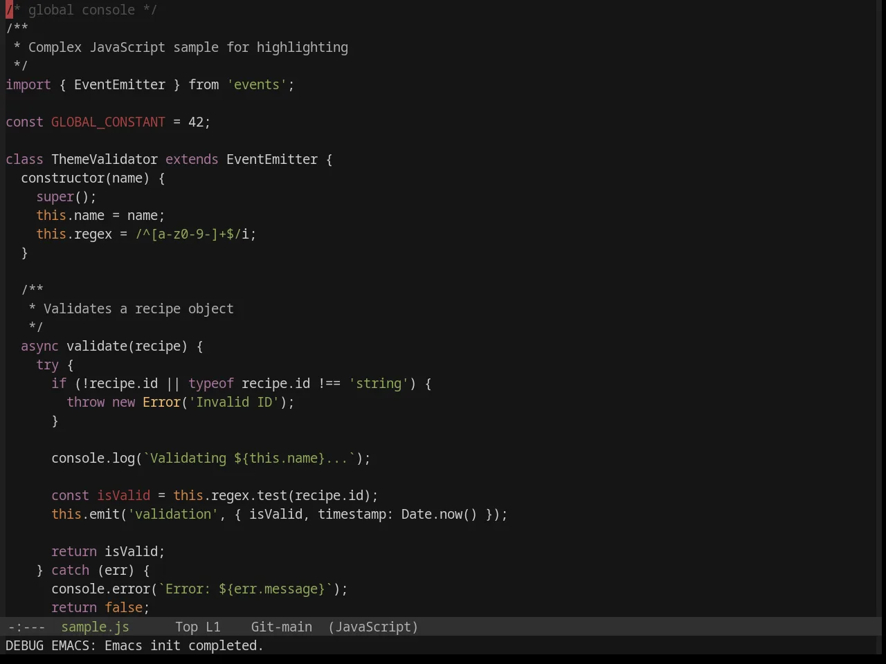 Base16 Classic Dark Theme in javascript-mode