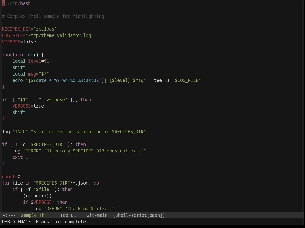 Base16 Classic Dark Theme in sh-mode