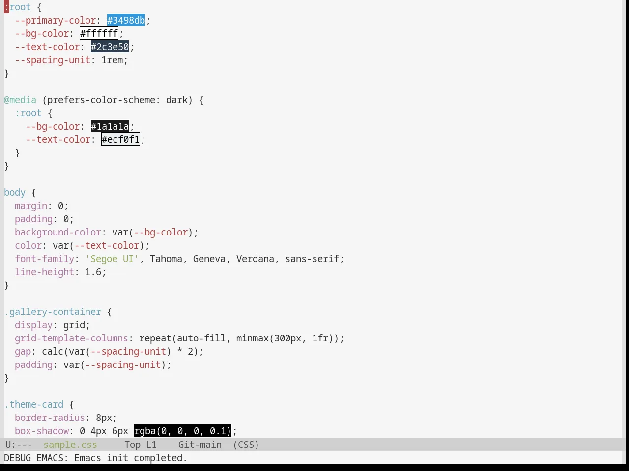 Base16 Classic Light Theme in css-mode