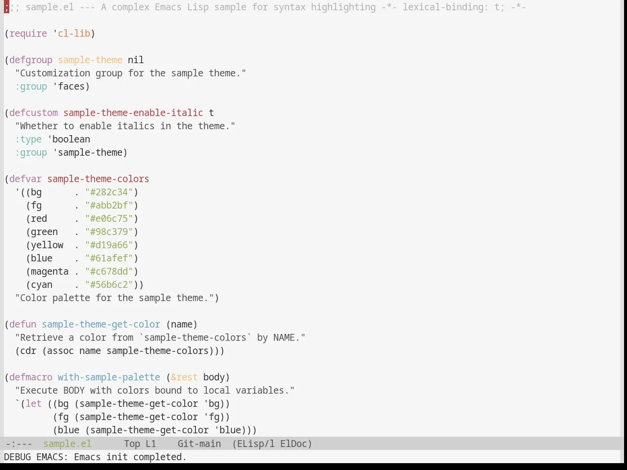 Base16 Classic Light Theme in emacs-lisp-mode