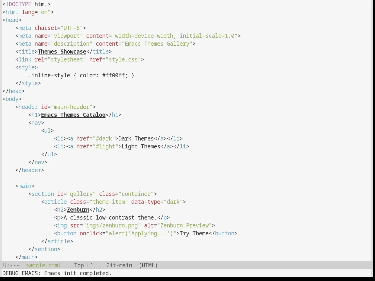 Base16 Classic Light Theme in html-mode