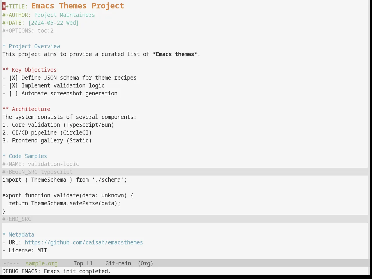 Base16 Classic Light Theme in org-mode