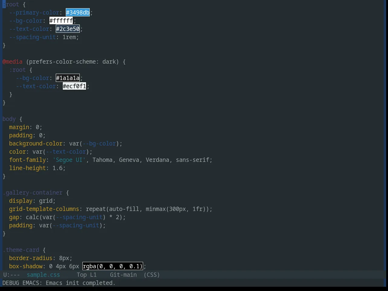 Base16 Codeschool Theme in css-mode