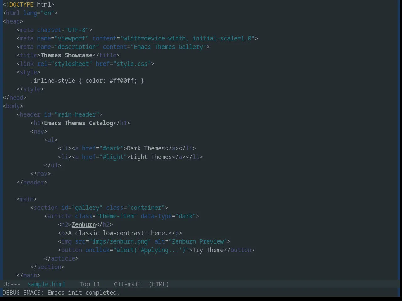 Base16 Codeschool Theme in html-mode