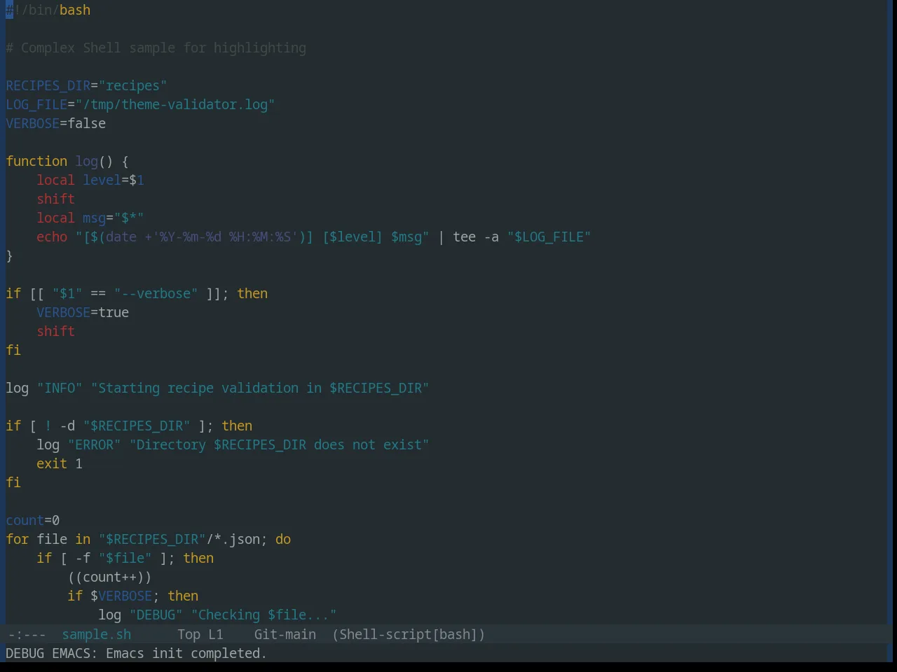 Base16 Codeschool Theme in sh-mode