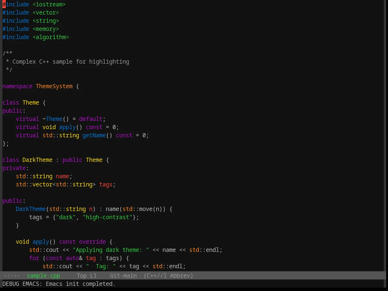 Base16 Colors Theme in c++-mode