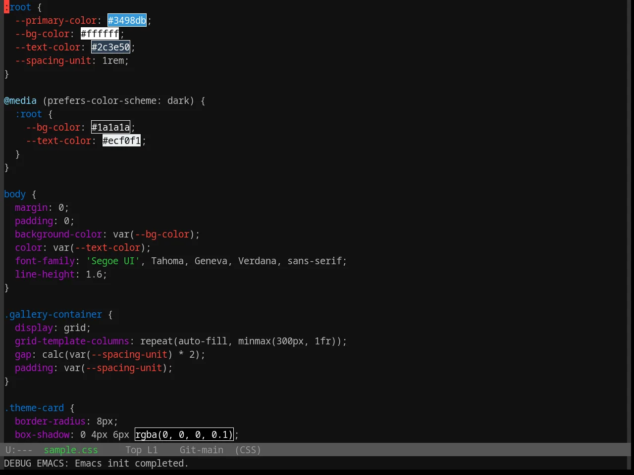 Base16 Colors Theme in css-mode