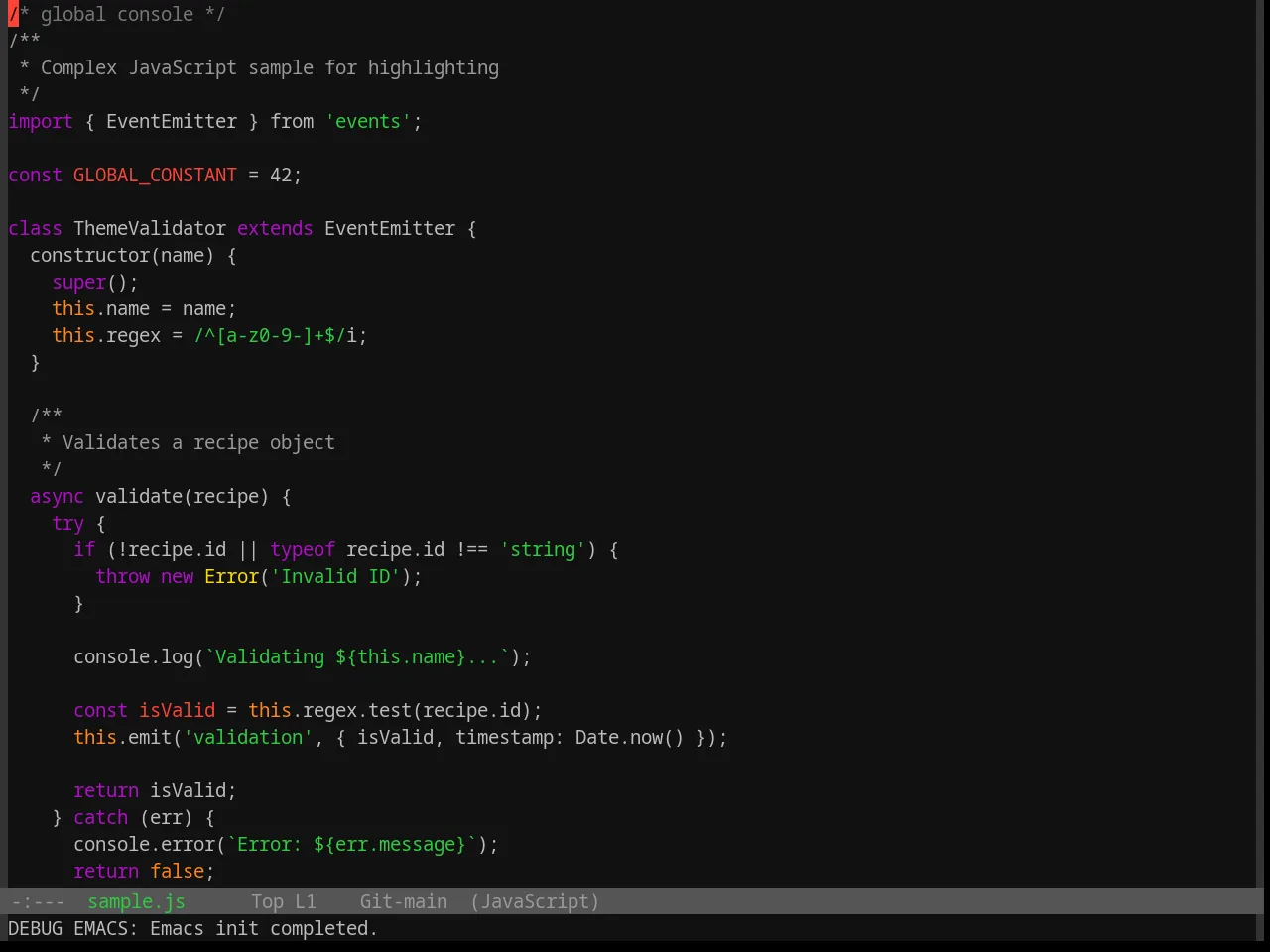 Base16 Colors Theme in javascript-mode