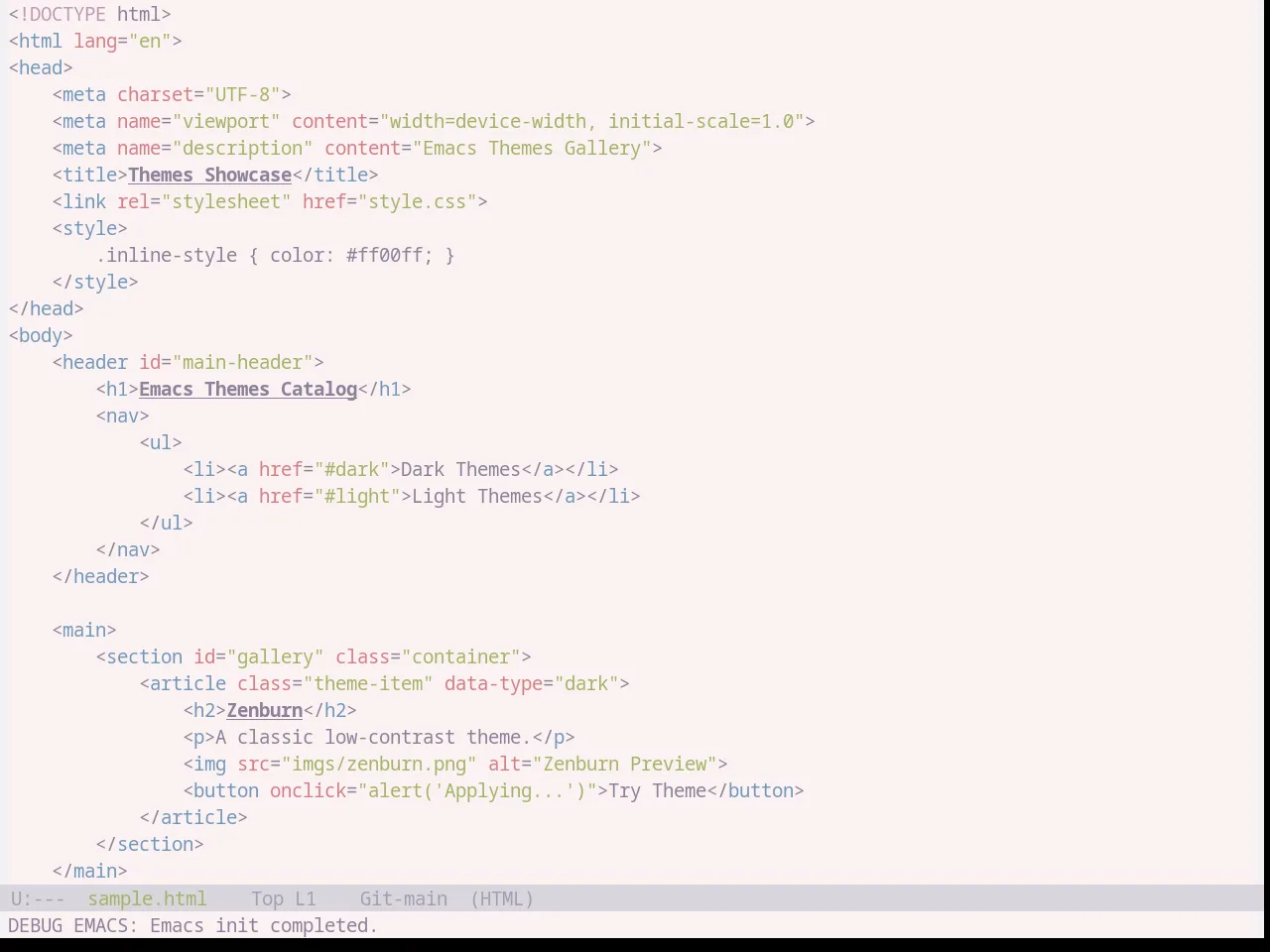 Base16 Cupcake Theme in html-mode
