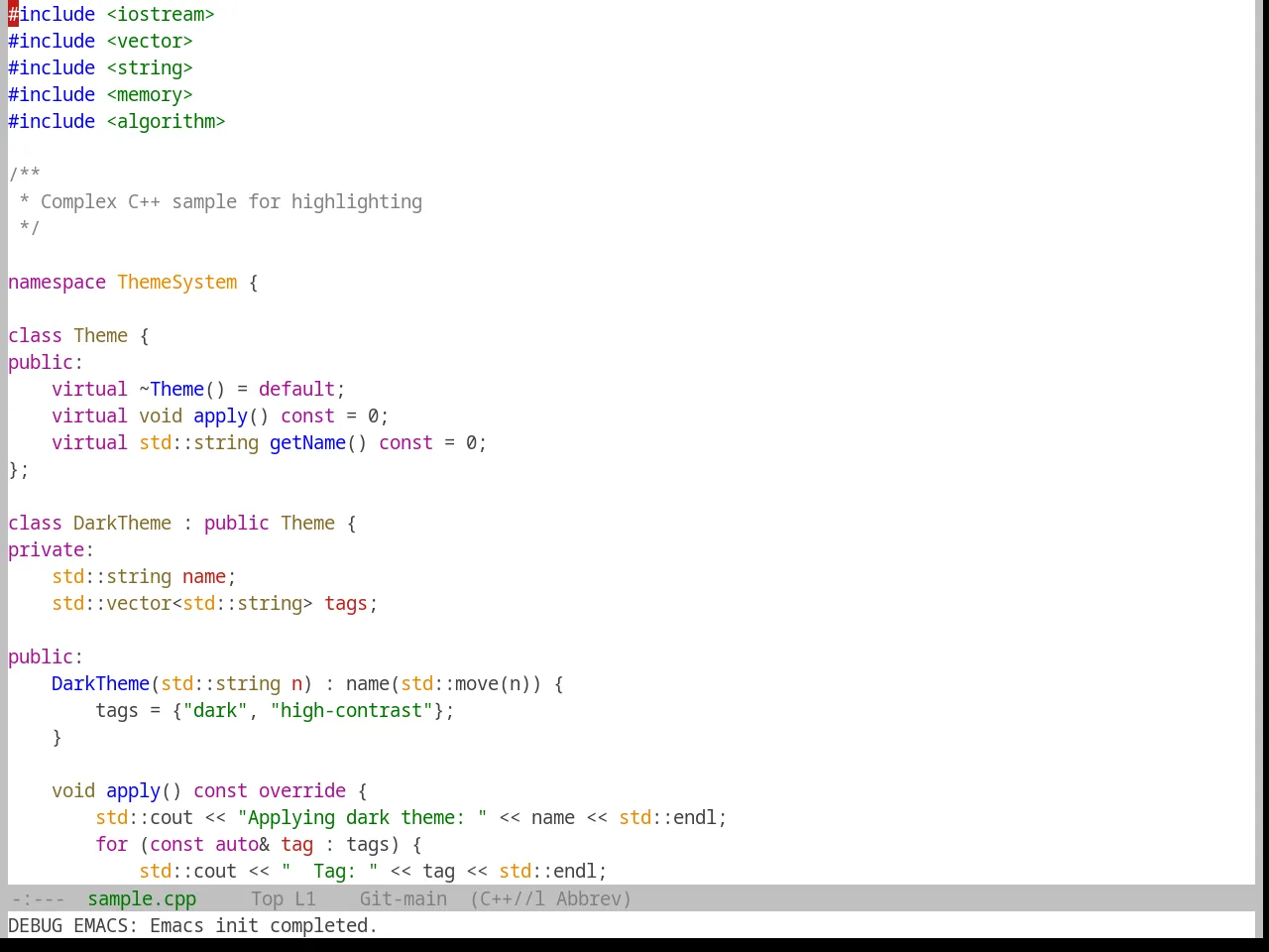 Base16 Cupertino Theme in c++-mode