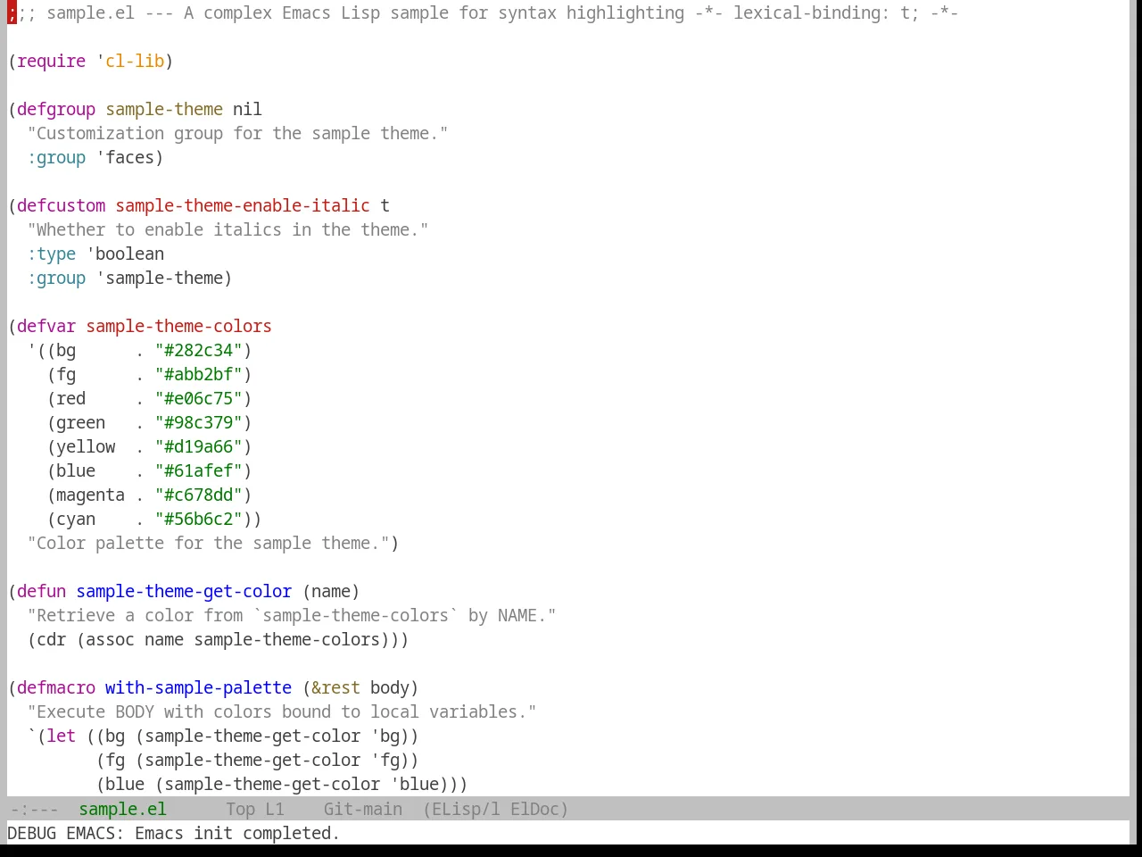 Base16 Cupertino Theme in emacs-lisp-mode