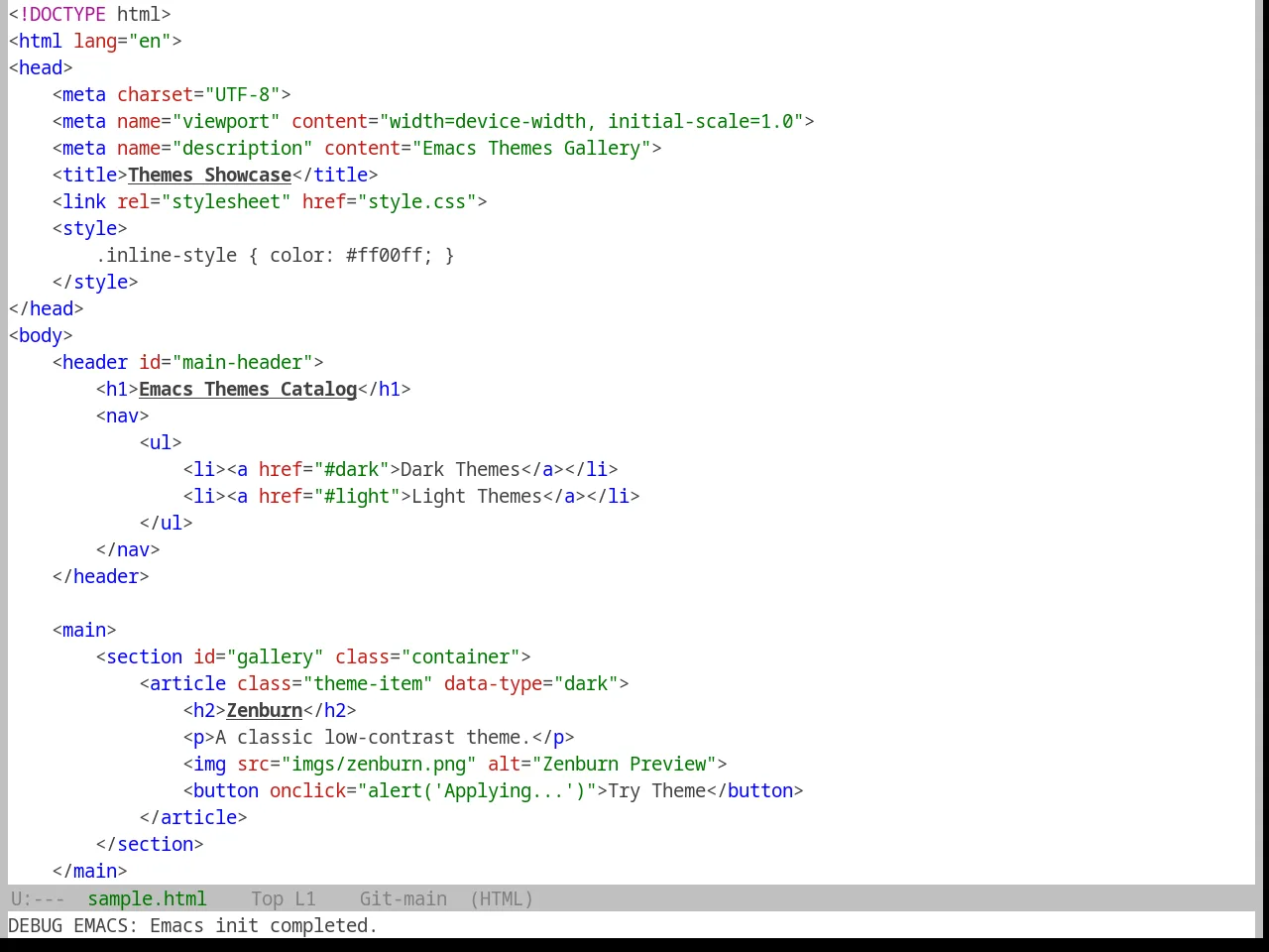Base16 Cupertino Theme in html-mode