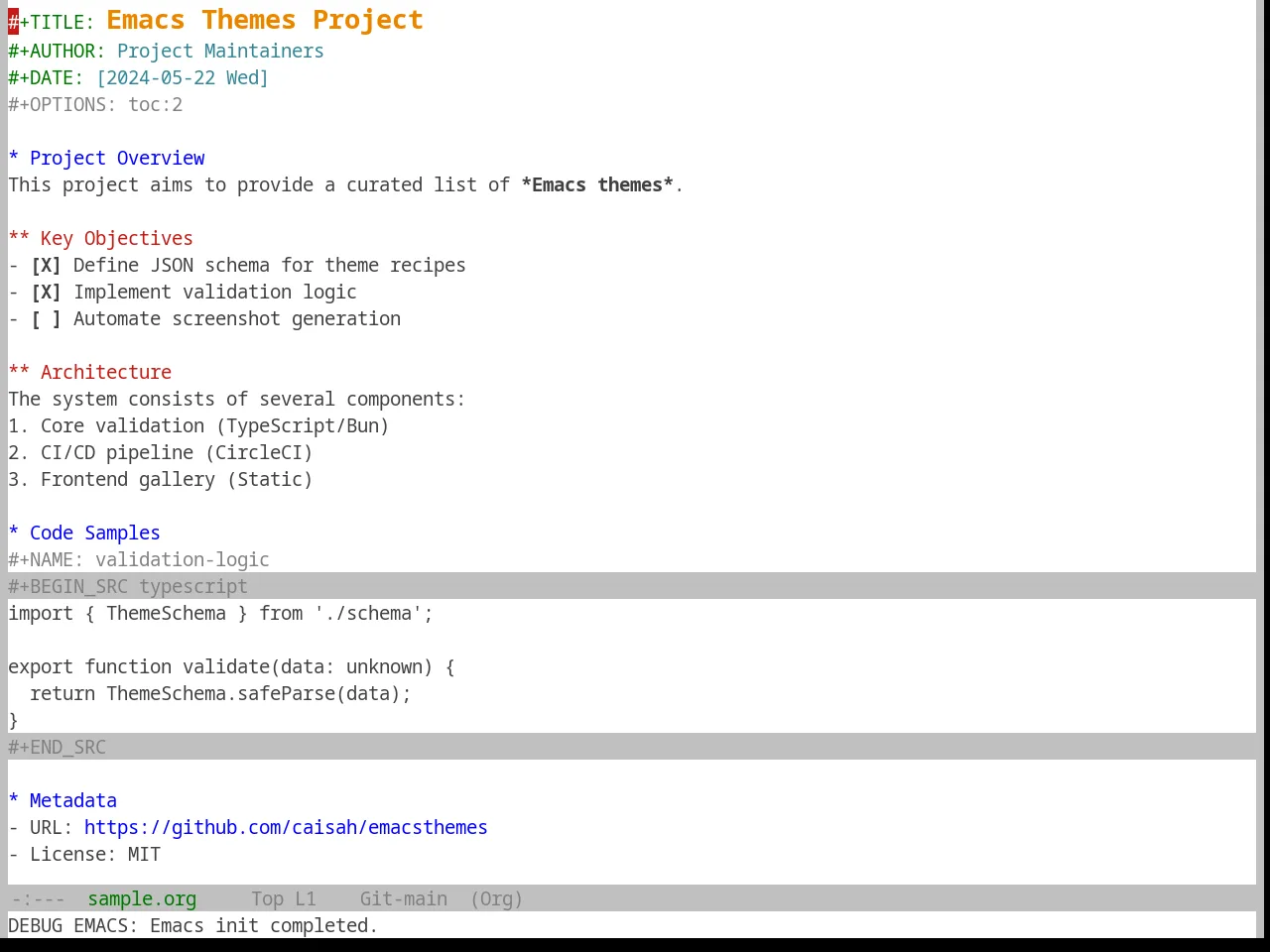 Base16 Cupertino Theme in org-mode