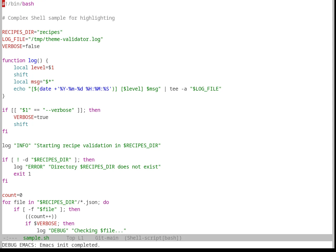 Base16 Cupertino Theme in sh-mode