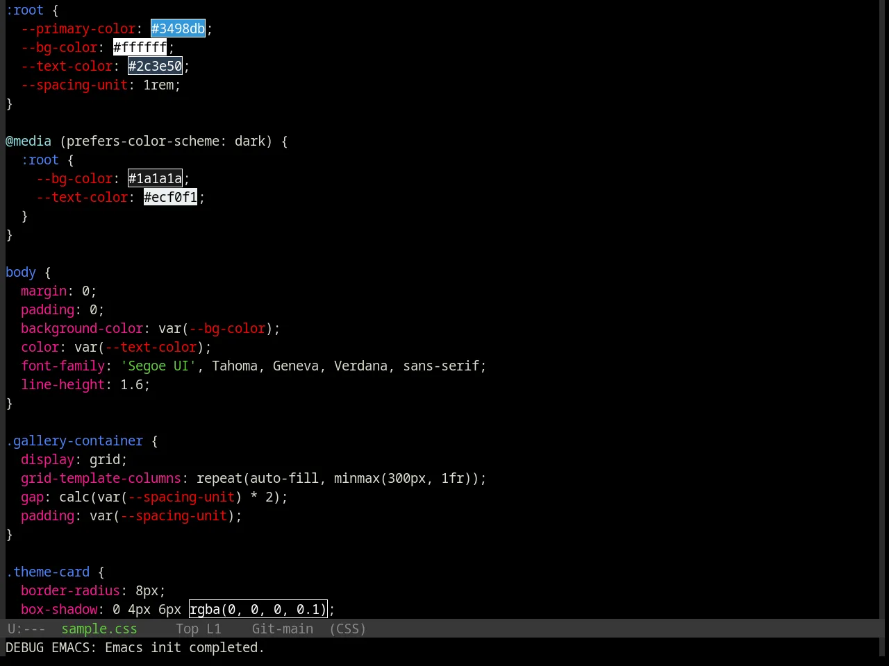 Base16 Cyberpunk Theme in css-mode
