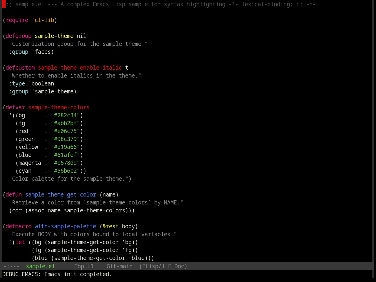 Base16 Cyberpunk Theme in emacs-lisp-mode