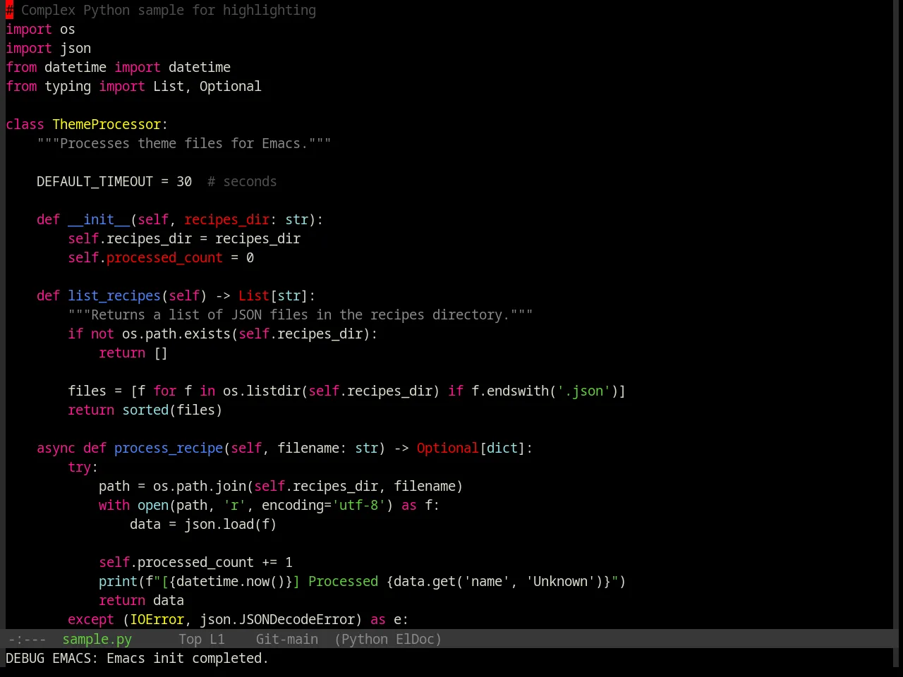 Base16 Cyberpunk Theme in python-mode