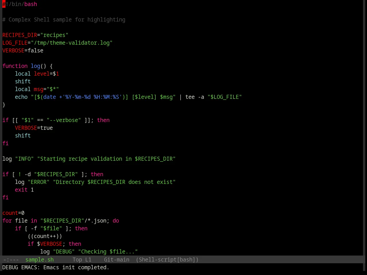 Base16 Cyberpunk Theme in sh-mode