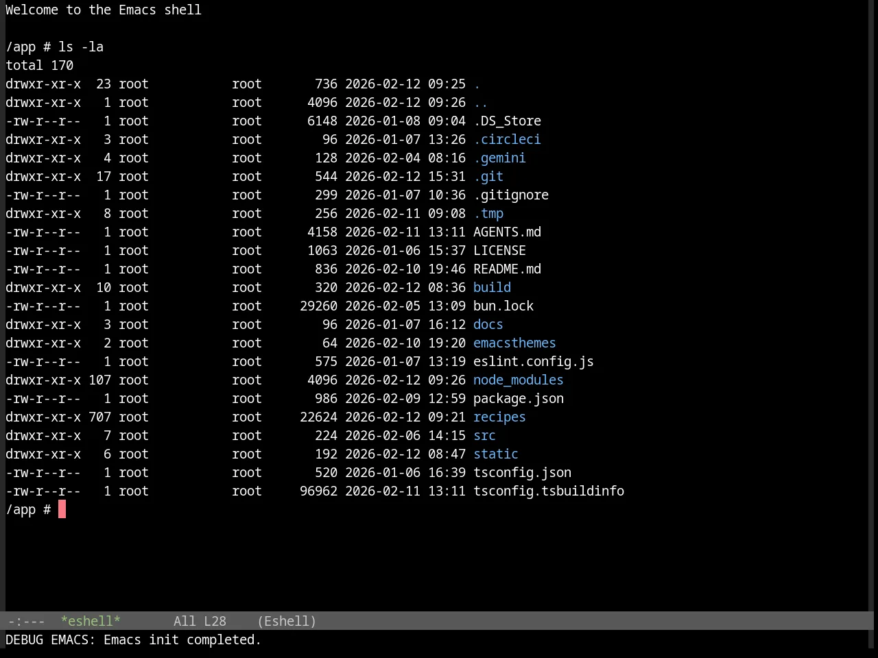 Base16 Da One Black Theme in eshell